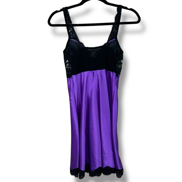 Victoria's Secret 2000's VTG Purple Lace Satin Lingerie Slip Lingerie Dress XS - Picture 3 of 6